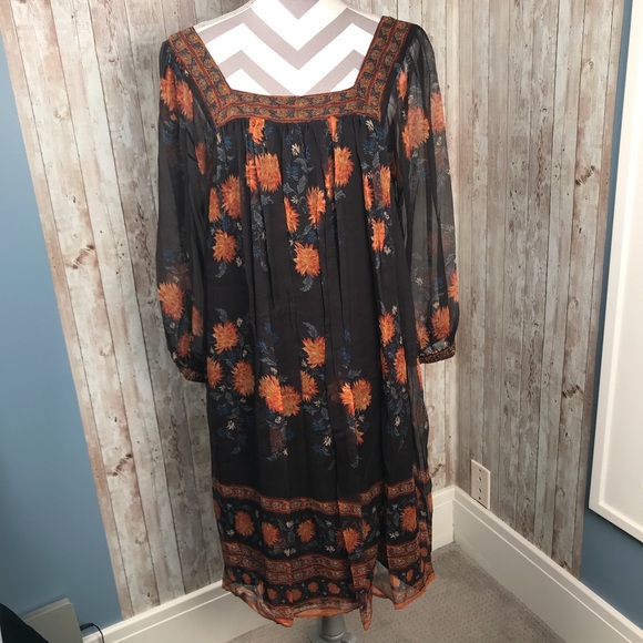 NWT Massimo Dutti M peasant dress floral BOHO - Picture 5 of 8